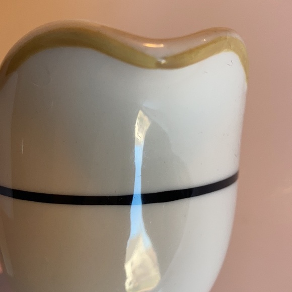 Syracuse China white creamer pitcher black stripe mustard trim restaurant ware - Picture 6 of 10